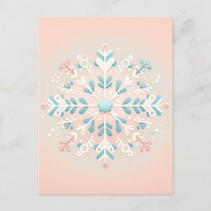 Pink Snowflake Charm Baby Girl Shower Invitatio Postcard