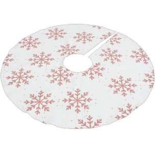 Pink Snowflake Christmas Brushed Polyester Tree Skirt