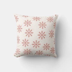 Pink Snowflake Christmas Cushion