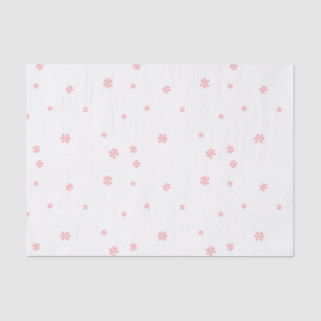 Pink Snowflake Christmas Tissue Paper (Front)