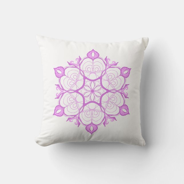Pink snowflake cushion (Front)