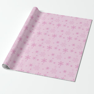 Pink Snowflake Holiday Sparkle Wrapping Paper