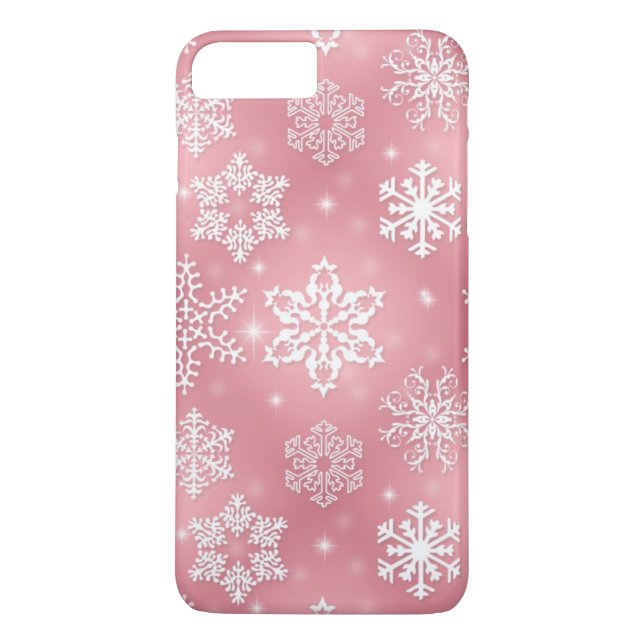 Pink snowflake iPhone 7 plus barely there case (Back)