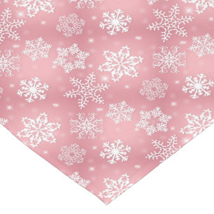 Pink snowflake pattern Christmas table runner
