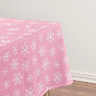 Pink Snowflake Tablecloth