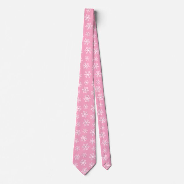 Pink Snowflake Tie (Front)