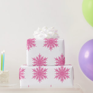 Pink Snowflake  Wrapping Paper