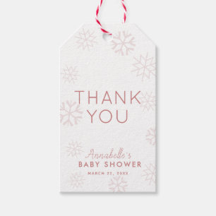 Pink Snowflakes Baby Its Cold Outside Thank You Gi Gift Tags