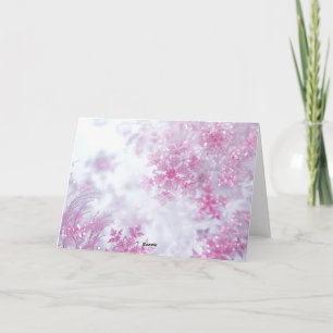 Pink Snowflakes Christmas Thank You Card