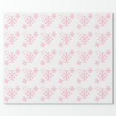 Pink Snowflakes Christmas Wrapping Paper (Flat)