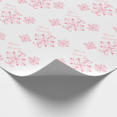 Pink Snowflakes Christmas Wrapping Paper (Corner)