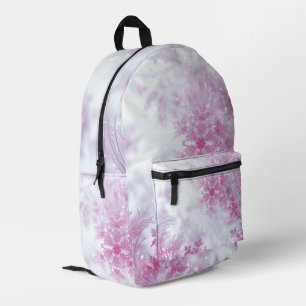 Pink Snowflakes Digital Art Printed Backpack