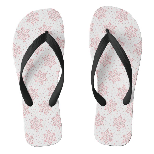 Pink Snowflakes Jandals (Footbed)