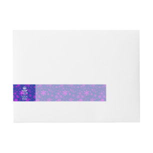 Pink Snowflakes KEEP CALM AND Your Creative Text Wraparound Address Label
