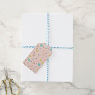 Pink Snowflakes Turquoise Lime Green Grey Gift Tags