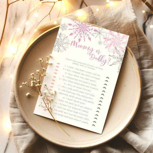 Pink snowflakes Who Said It Mummy or Daddy game (Creator Uploaded)