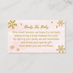 Pink Snowflakes Winter Baby Shower Display Shower Enclosure Card