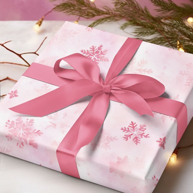 Pink Snowflakes Winter Wrapping Paper (Creator Uploaded)