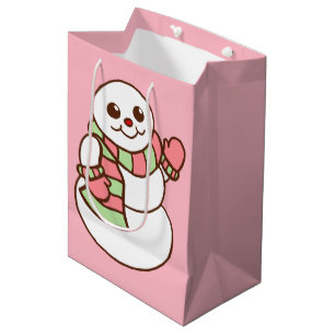 Pink Snowman Gift Bag