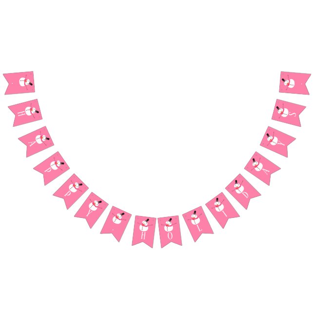 Pink Snowman, Happy Holidays Bunting (All)