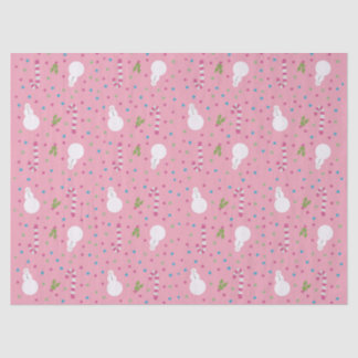 Pink Snowman Wrapping Paper