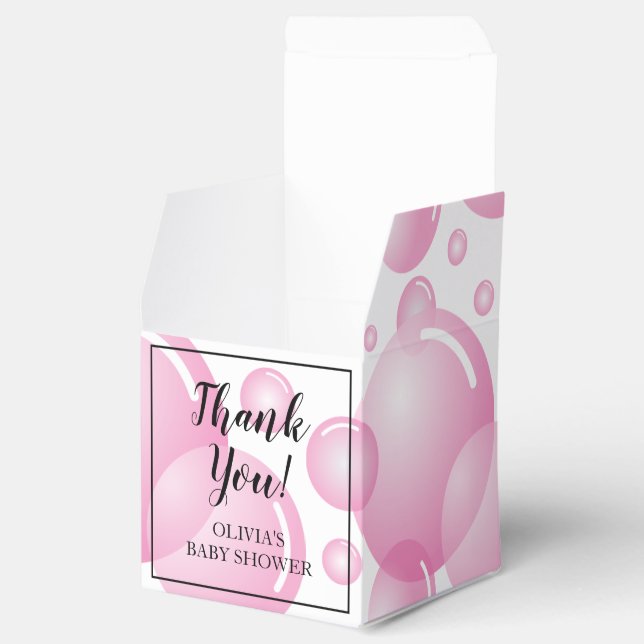 PInk soap bubble girl baby shower thank you party Favour Box (Opened)