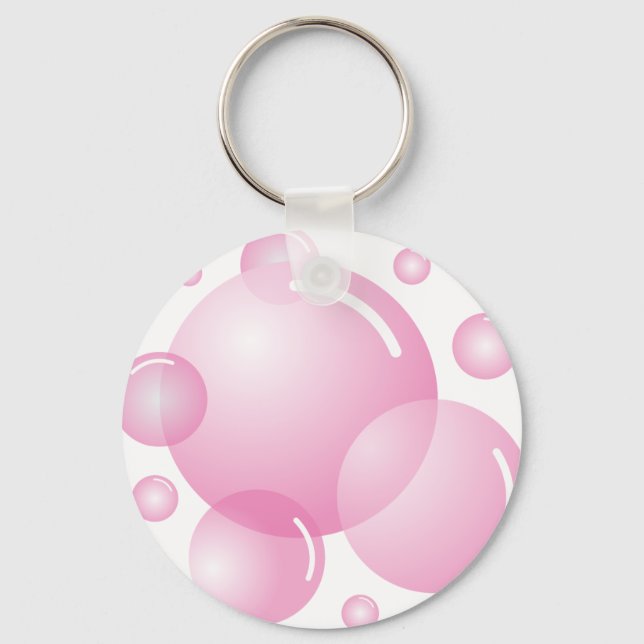 Pink soap bubbles key ring (Front)