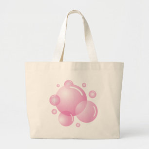 Pink soap bubbles large tote bag