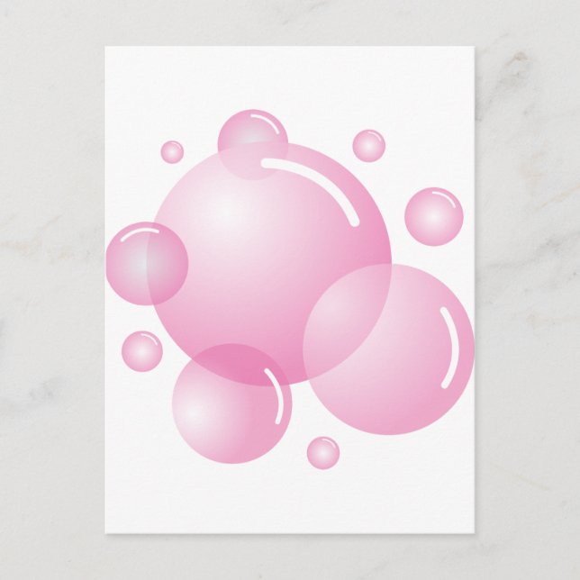 Pink soap bubbles postcard (Front)