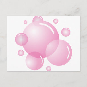 Pink soap bubbles postcard
