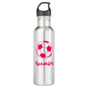 Pink Soccer Ball 710 Ml Water Bottle