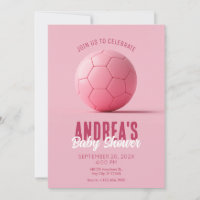 Pink soccer ball baby shower