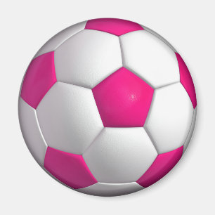 Pink Soccer Ball Magnet