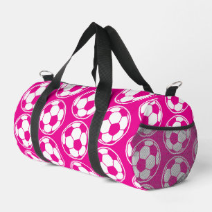 Pink Soccer Ball Pattern Screwball Graphics Duffle Bag