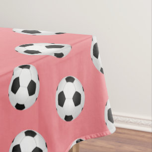 Pink Soccer Balls Kids Birthday Party Tablecloth