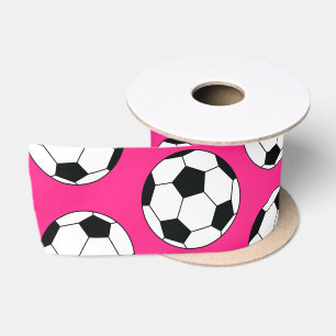 Pink Soccer Birthday Party Satin Ribbon