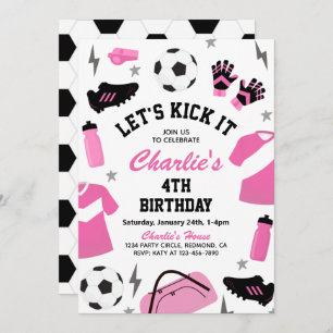 Pink Soccer Invitation Soccer Party Invitations