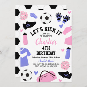 Pink Soccer Invitation Soccer Party Invitations