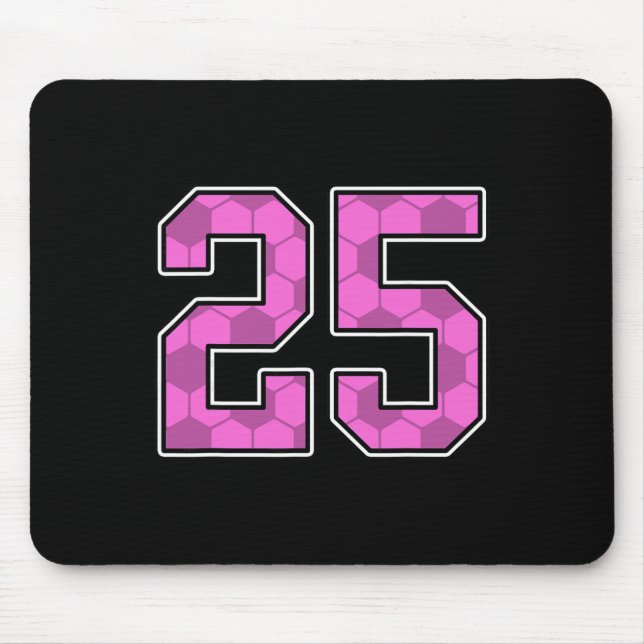 Pink Soccer Pattern Number 25 Jersey Player Unifor Mouse Pad (Front)
