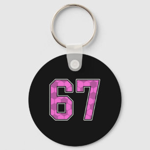 Pink Soccer Pattern Number 67 Jersey Player Unifor Key Ring