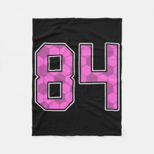 Pink Soccer Pattern Number 84 Jersey Player Unifor Fleece Blanket