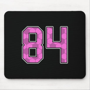 Pink Soccer Pattern Number 84 Jersey Player Unifor Mouse Pad