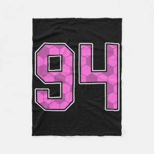 Pink Soccer Pattern Number 94 Jersey Player Unifor Fleece Blanket