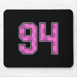 Pink Soccer Pattern Number 94 Jersey Player Unifor Mouse Pad