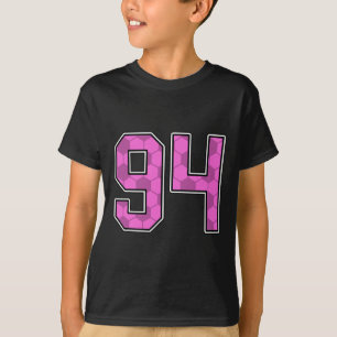 Pink Soccer Pattern Number 94 Jersey Player Unifor T-Shirt