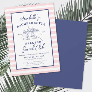 Pink Social Club Bachelorette Party Invitation