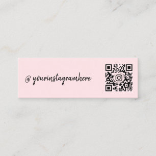 Pink Social Media Influencer Instagram qr code Mini Business Card