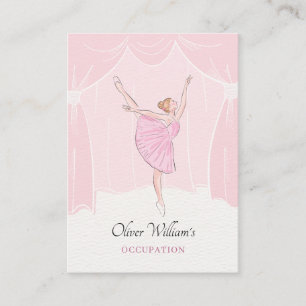 Pink soft ballerina ballet business card