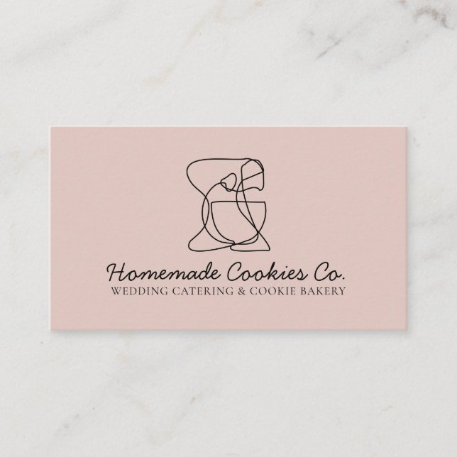 Pink Soft Blush Homemade Food Bakery Cook Business Card (Front)
