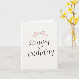 Pink soft bow birthday card